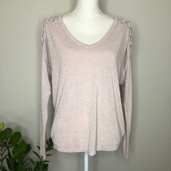 Express Tops - Express Braided Shoulder Longsleeve